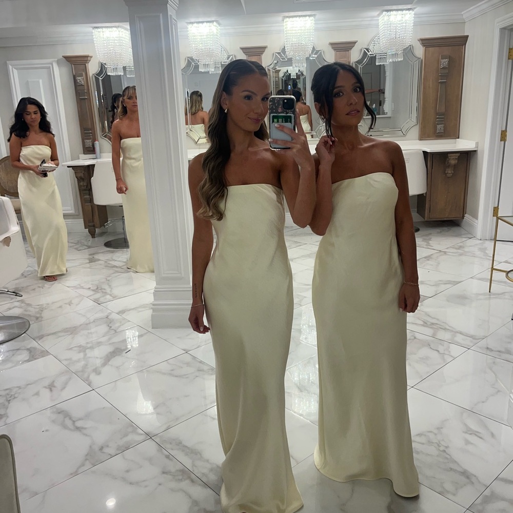 Bec & Bridge yellow Strapless Maxi Dress
